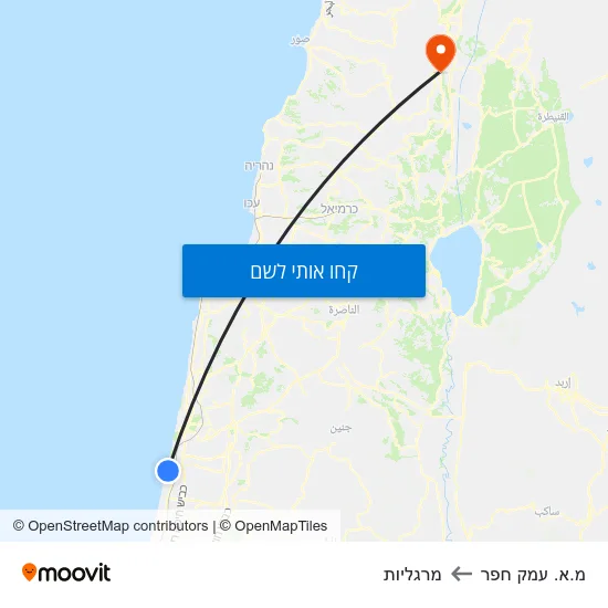 מפת מ.א. עמק חפר למרגליות