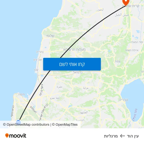 מפת עין הוד למרגליות