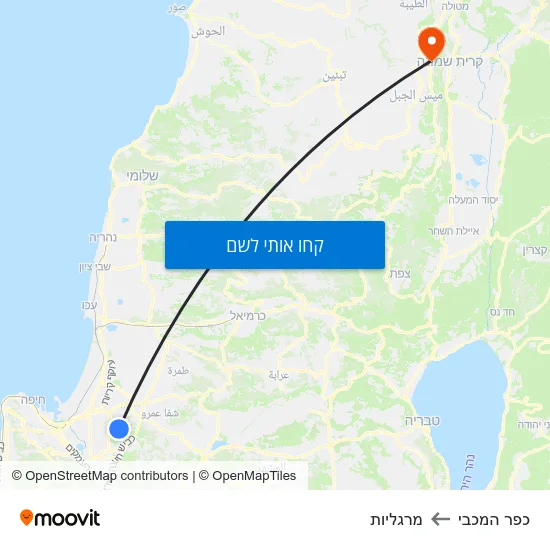 מפת כפר המכבי למרגליות