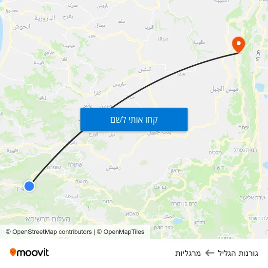 מפת גורנות הגליל למרגליות