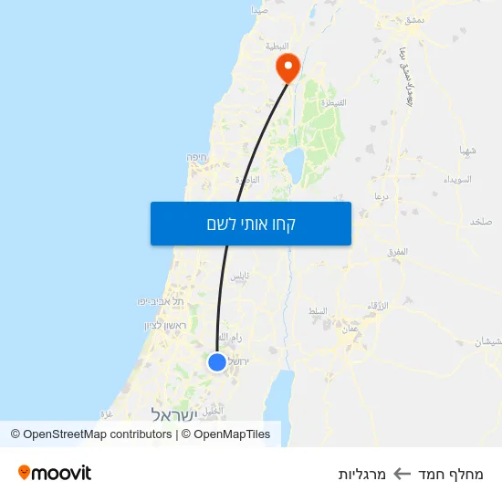 מפת מחלף חמד למרגליות
