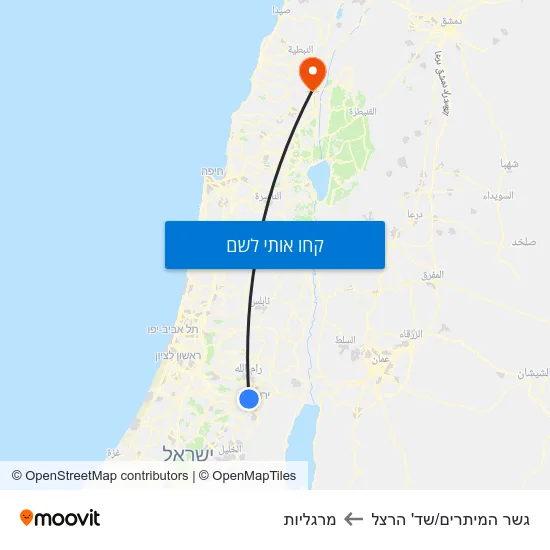 מפת גשר המיתרים/שד' הרצל למרגליות