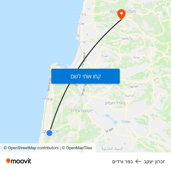 מפת זכרון יעקב לכפר ורדים