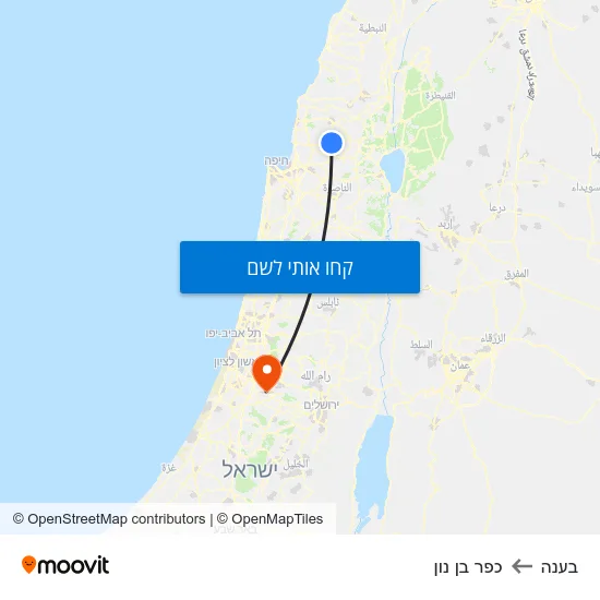 מפת בענה לכפר בן נון