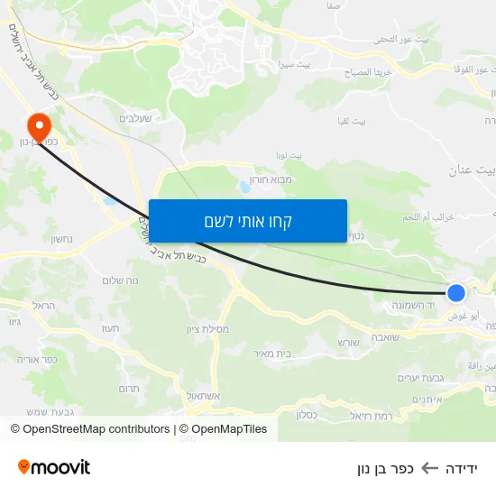 מפת ידידה לכפר בן נון
