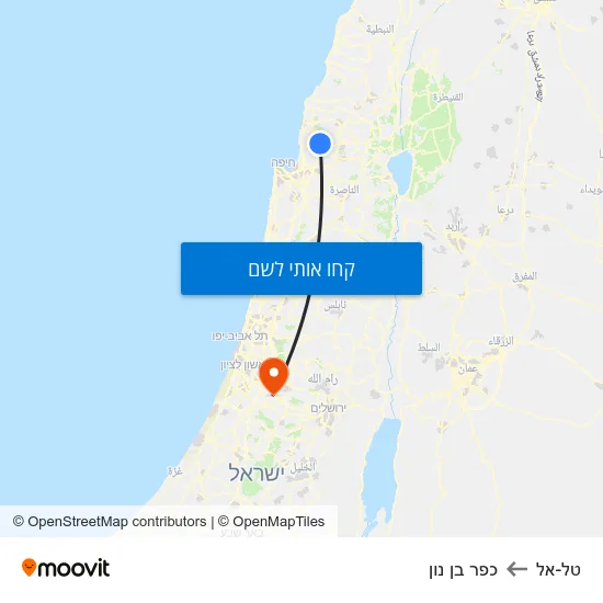 מפת טל-אל לכפר בן נון