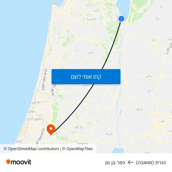 מפת כנרת (מושבה) לכפר בן נון