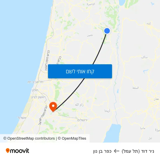 מפת ניר דוד (תל עמל) לכפר בן נון