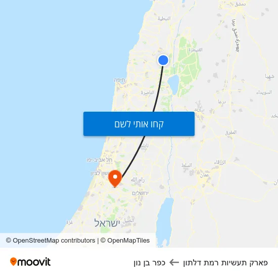 מפת פארק תעשיות רמת דלתון לכפר בן נון