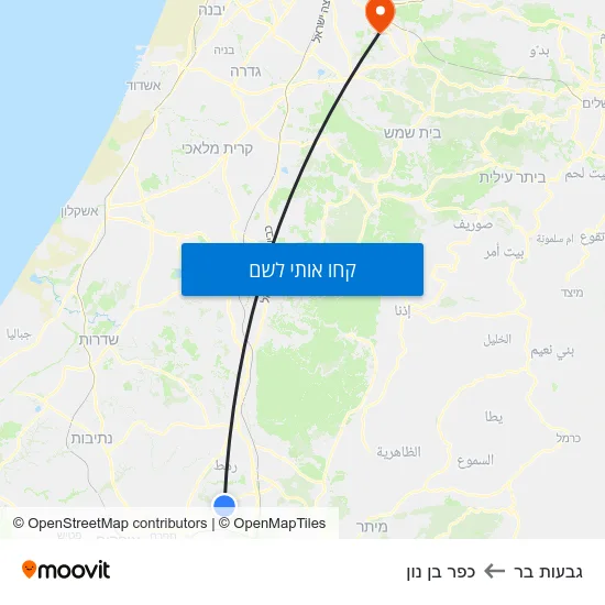 מפת גבעות בר לכפר בן נון