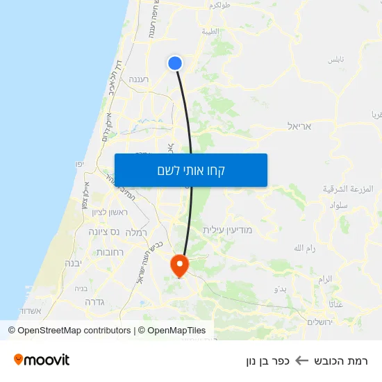 מפת רמת הכובש לכפר בן נון