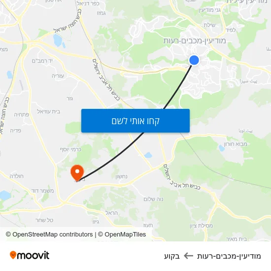 מפת מודיעין-מכבים-רעות לבקוע