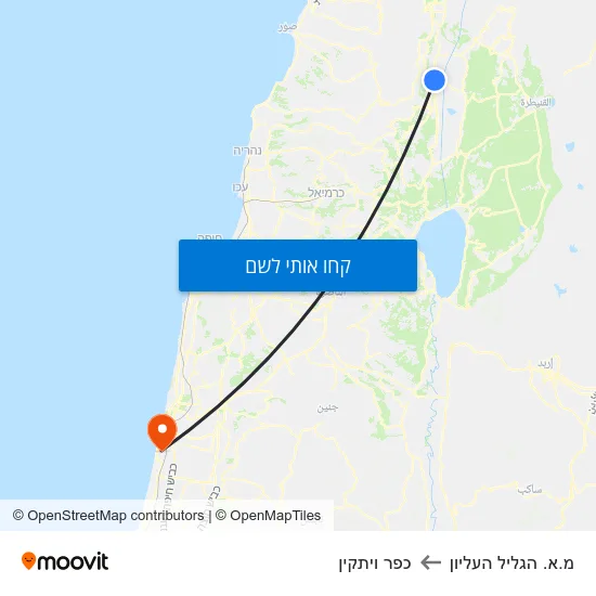 מפת מ.א. הגליל העליון לכפר ויתקין