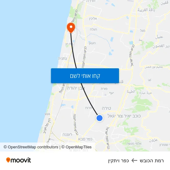 מפת רמת הכובש לכפר ויתקין