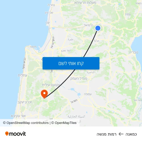מפת כמאנה לרמות מנשה