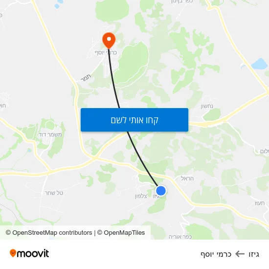 מפת גיזו לכרמי יוסף