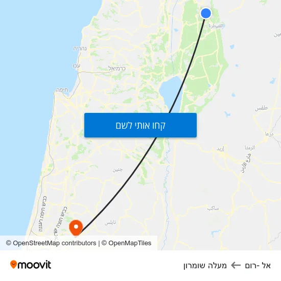 מפת אל -רום למעלה שומרון