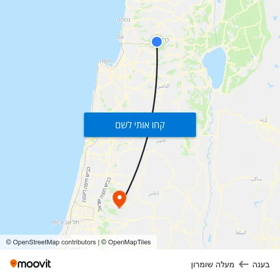 מפת בענה למעלה שומרון