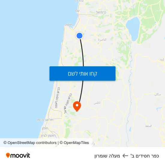 מפת כפר חסידים ב' למעלה שומרון