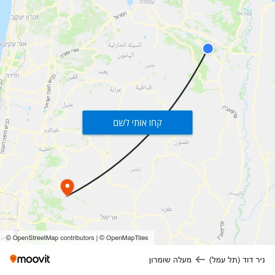 מפת ניר דוד (תל עמל) למעלה שומרון
