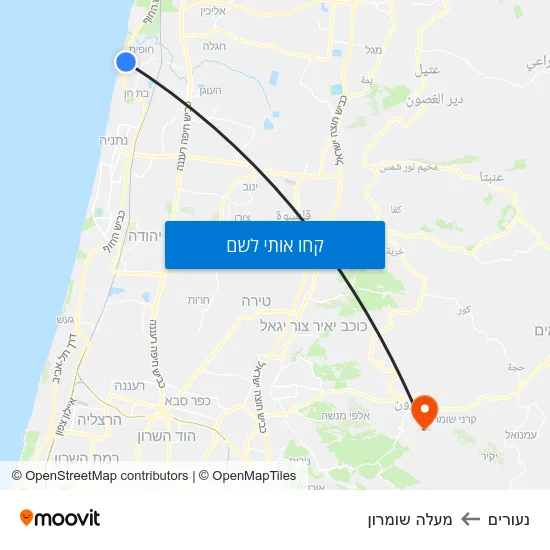 מפת נעורים למעלה שומרון