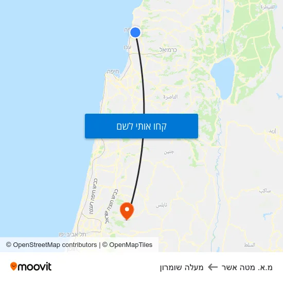 מפת מ.א. מטה אשר למעלה שומרון