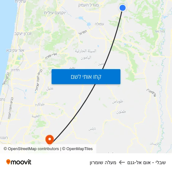 מפת שבלי - אום אל-גנם למעלה שומרון