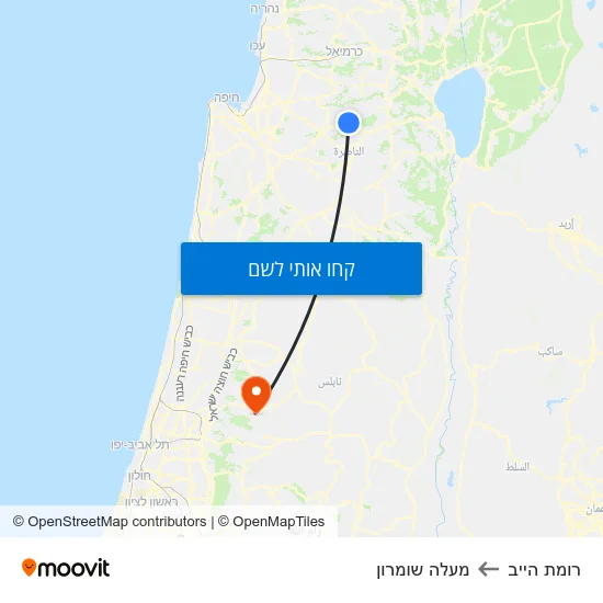 מפת רומת הייב למעלה שומרון
