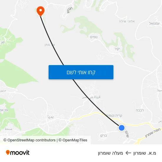מפת מ.א. שומרון למעלה שומרון