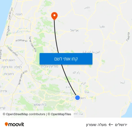 מפת ירושלים למעלה שומרון