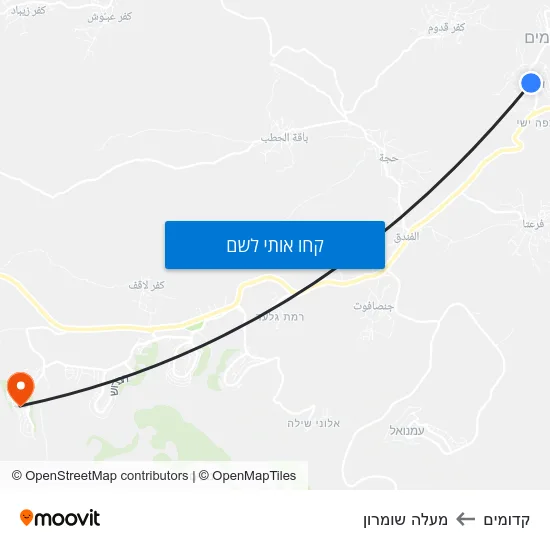 מפת קדומים למעלה שומרון