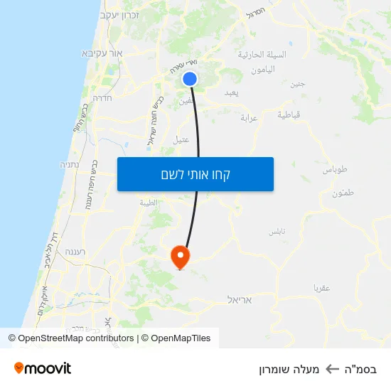מפת בסמ"ה למעלה שומרון