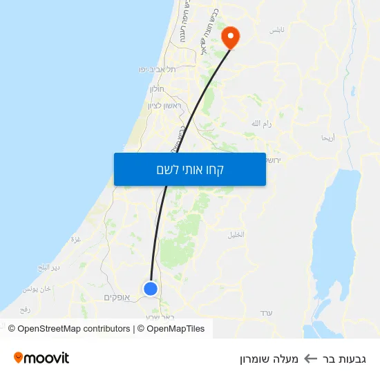 מפת גבעות בר למעלה שומרון