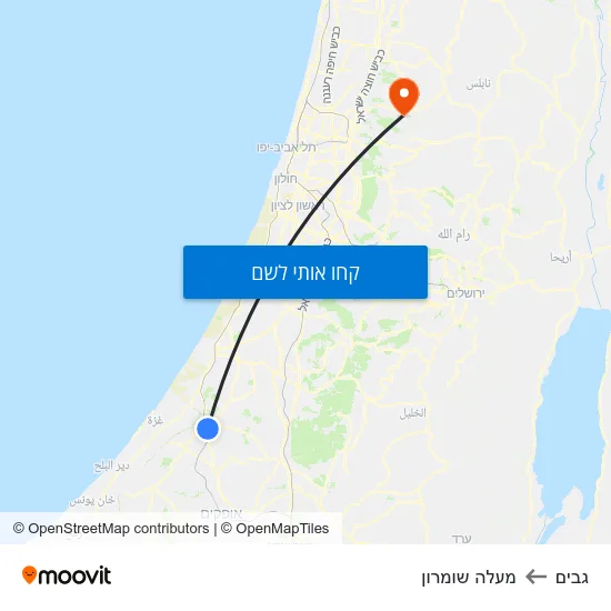 מפת גבים למעלה שומרון