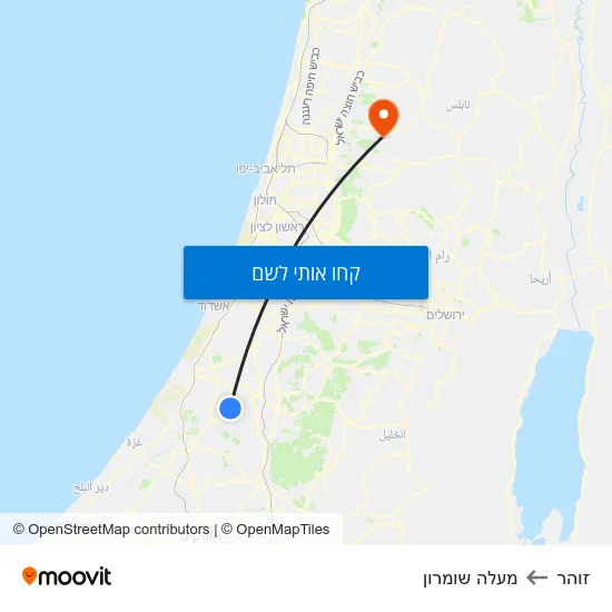 מפת זוהר למעלה שומרון