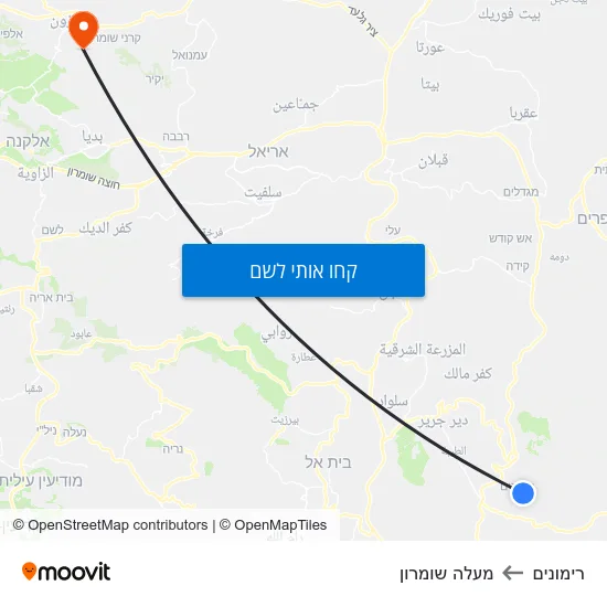 מפת רימונים למעלה שומרון
