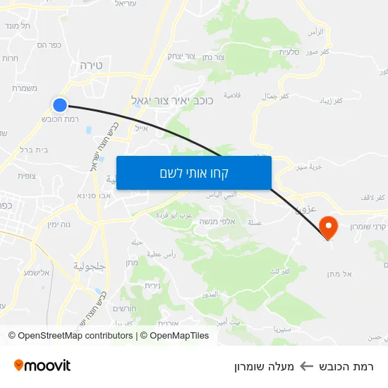 מפת רמת הכובש למעלה שומרון