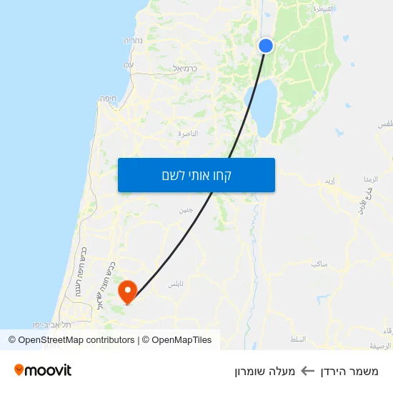 מפת משמר הירדן למעלה שומרון