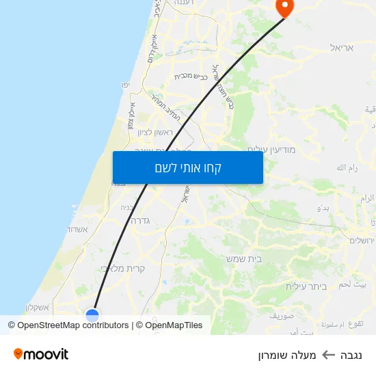 מפת נגבה למעלה שומרון