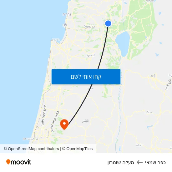 מפת כפר שמאי למעלה שומרון