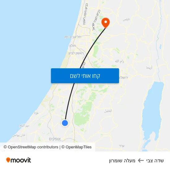 מפת שדה צבי למעלה שומרון