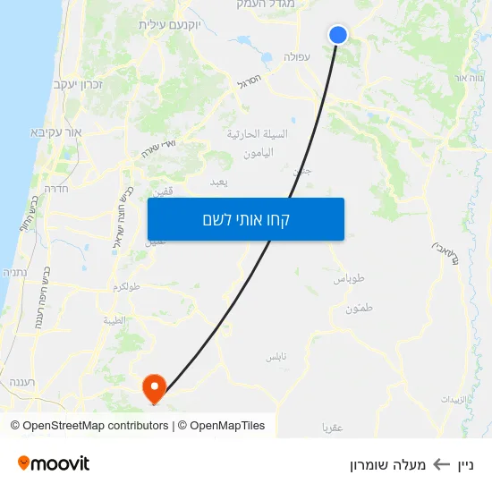 מפת ניין למעלה שומרון