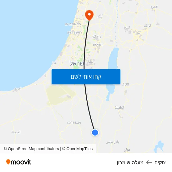 מפת צוקים למעלה שומרון