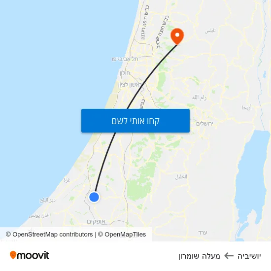 מפת יושיביה למעלה שומרון