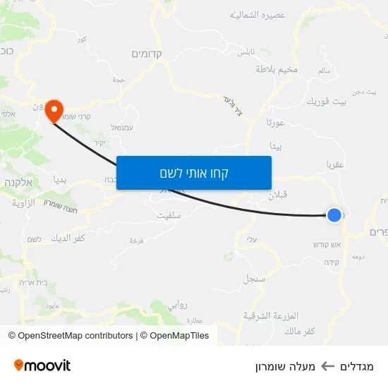 מפת מגדלים למעלה שומרון