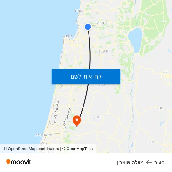 מפת יסעור למעלה שומרון