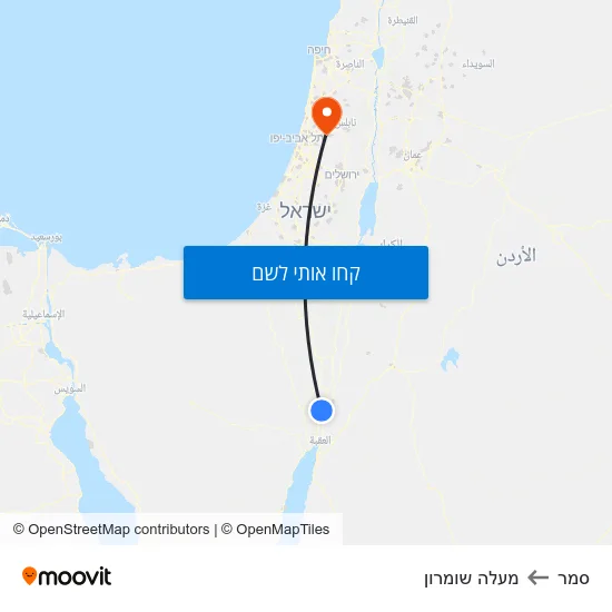 מפת סמר למעלה שומרון