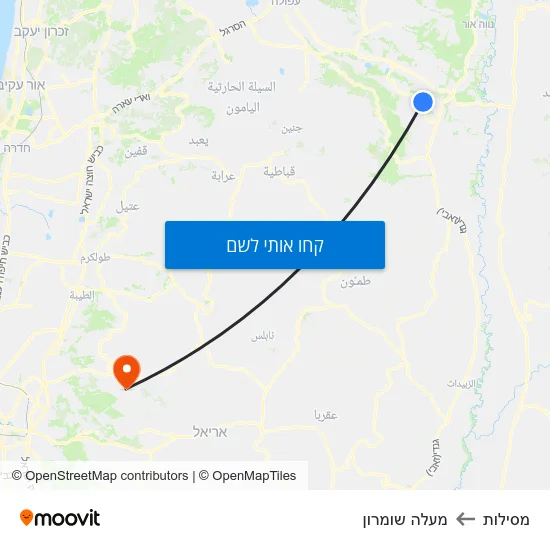 מפת מסילות למעלה שומרון