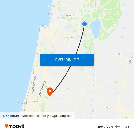מפת רביד למעלה שומרון