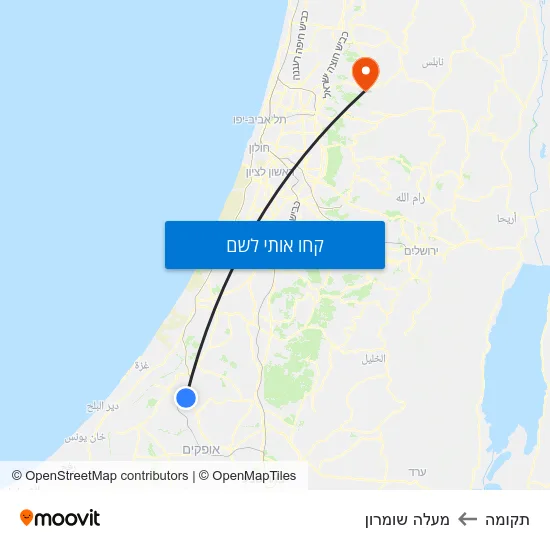 מפת תקומה למעלה שומרון